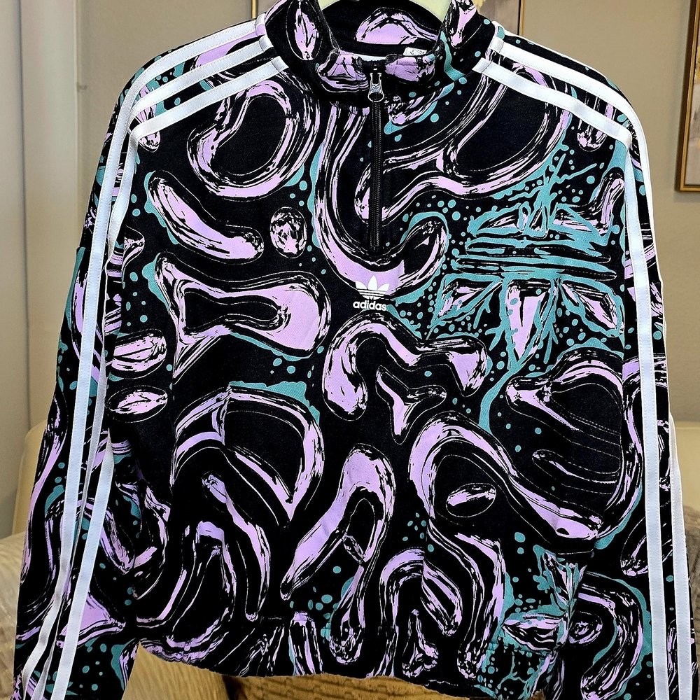 adidas Kids Jacket - Black, Purple, Teal